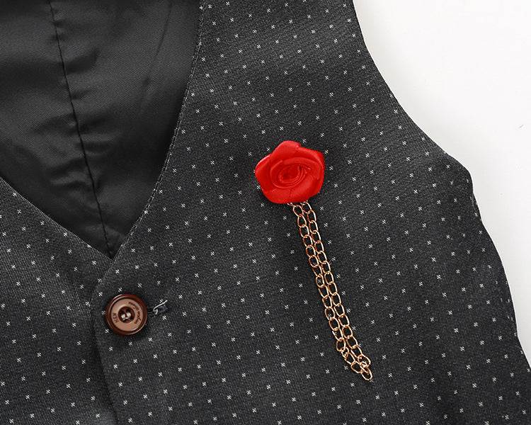 Boys Formal Suit Set, Shirt with Slim Vest and Pants