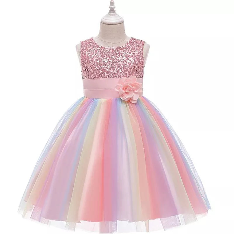 Kids Rainbow party dress