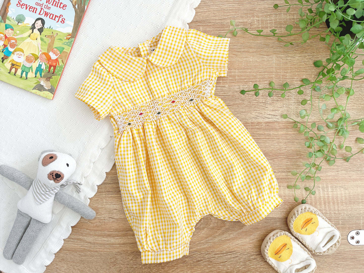 Unisex baby Cotton Smocked Romper