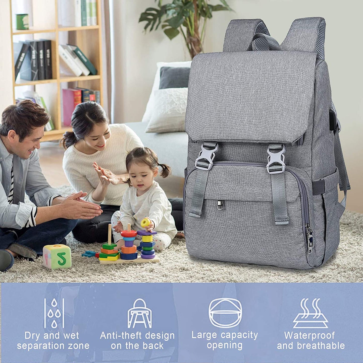 Waterproof Diaper bag / Baby Nappy backpack
