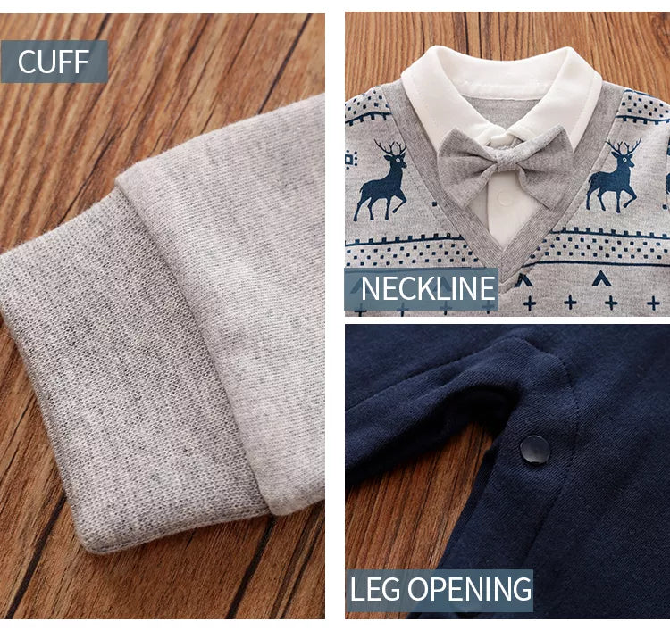 Christmas Baby Boy outfit Jumpsuit 100% Cotton