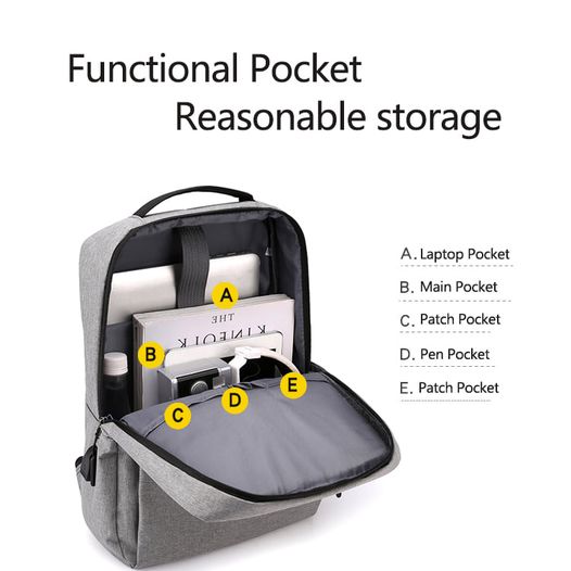 Laptop backpack usb charge high capacity