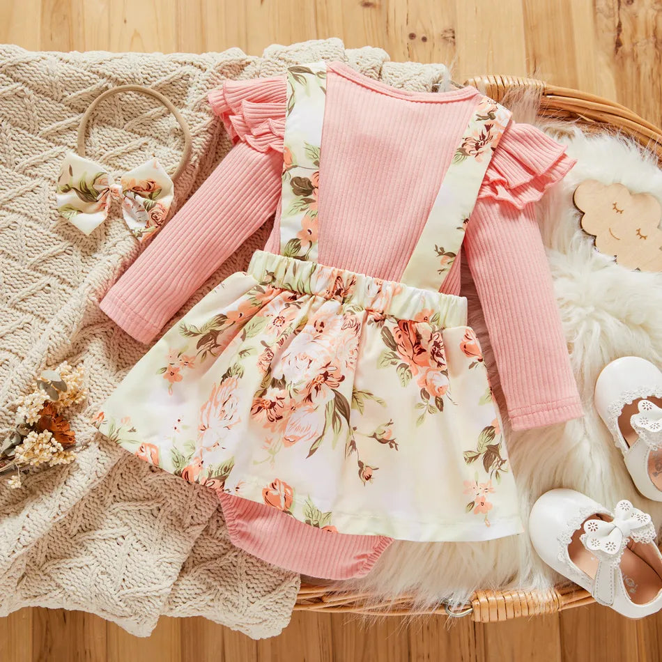 Baby Girl Cotton Romper Floral Design