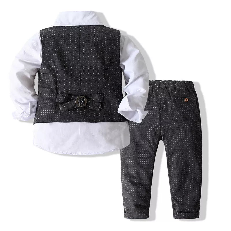 Boys Formal Suit Set, Shirt with Slim Vest and Pants