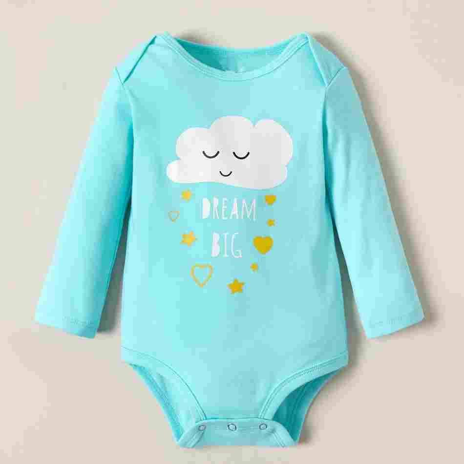 100% Cotton 3-pack Baby Cloud Bodysuits Set - Yara clothing nz