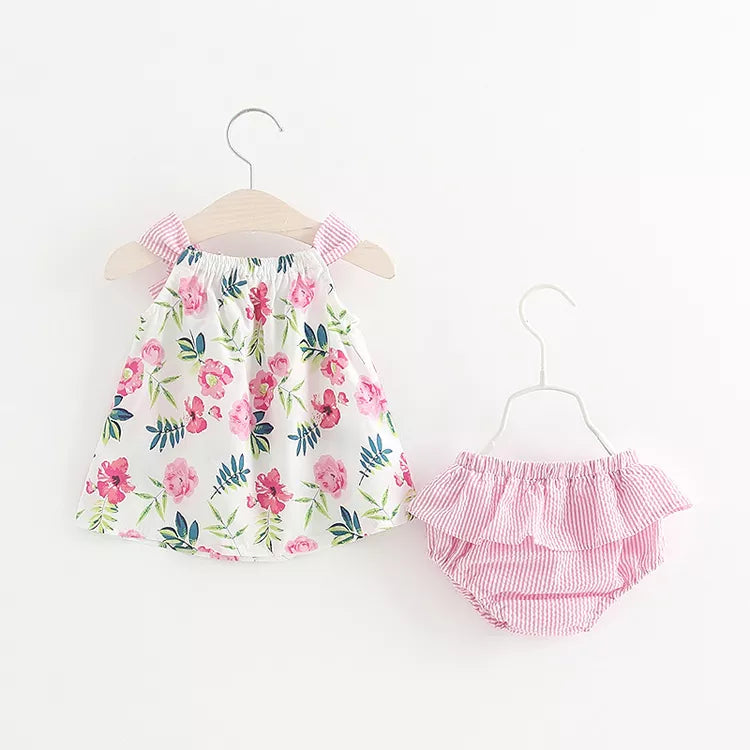 Baby Girls 2 Piece Dress and Pant set