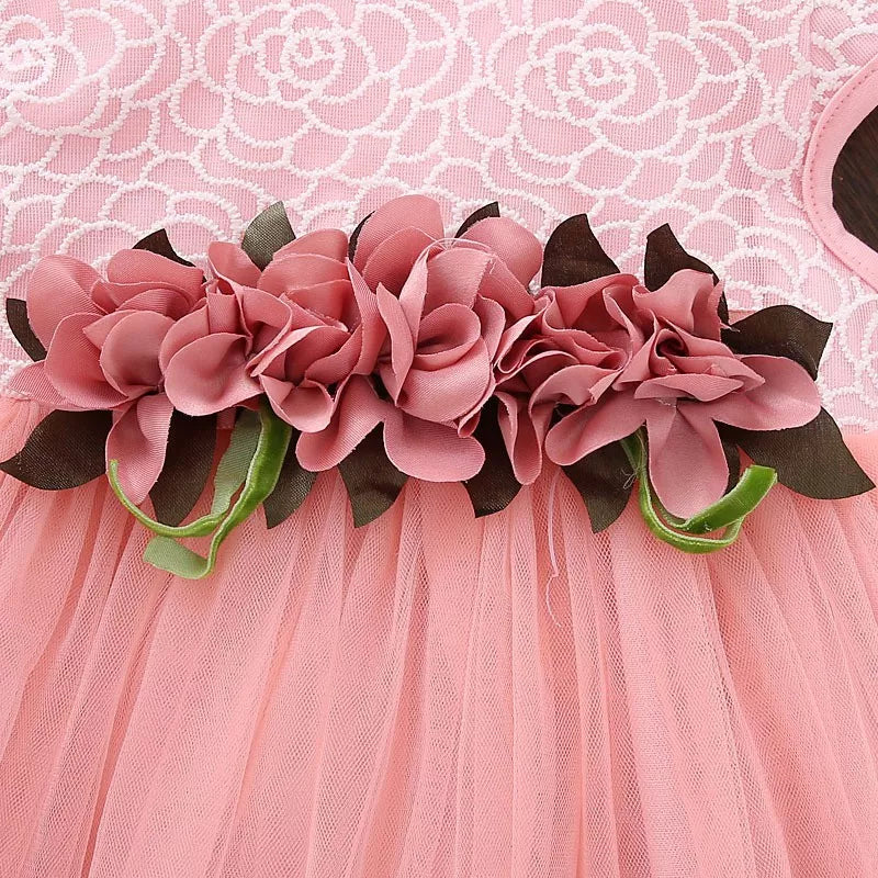 Baby and Toddler Girl Flower Mesh Dress