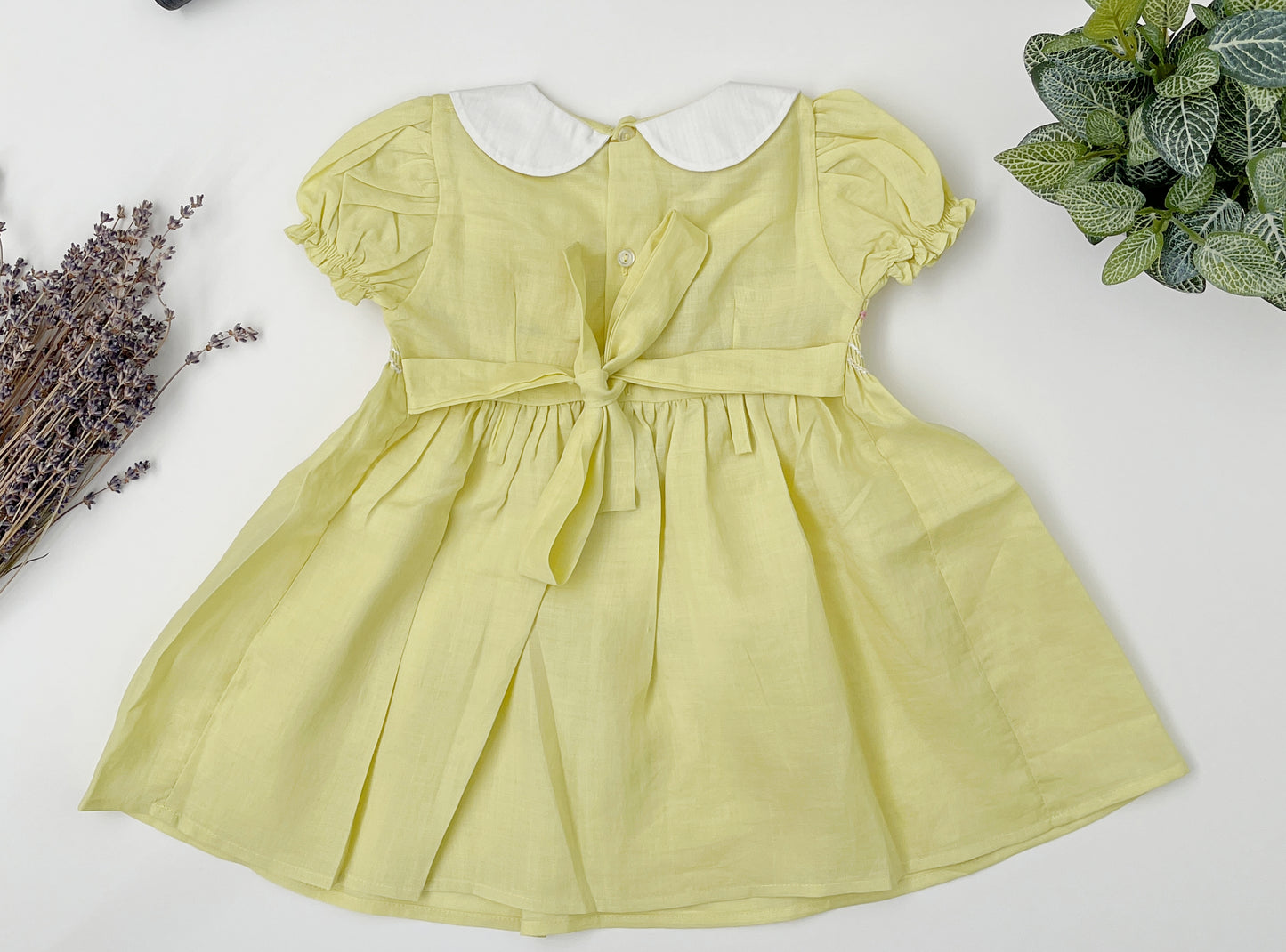 Smocked Dress Light Lime for Girls Kids NZ