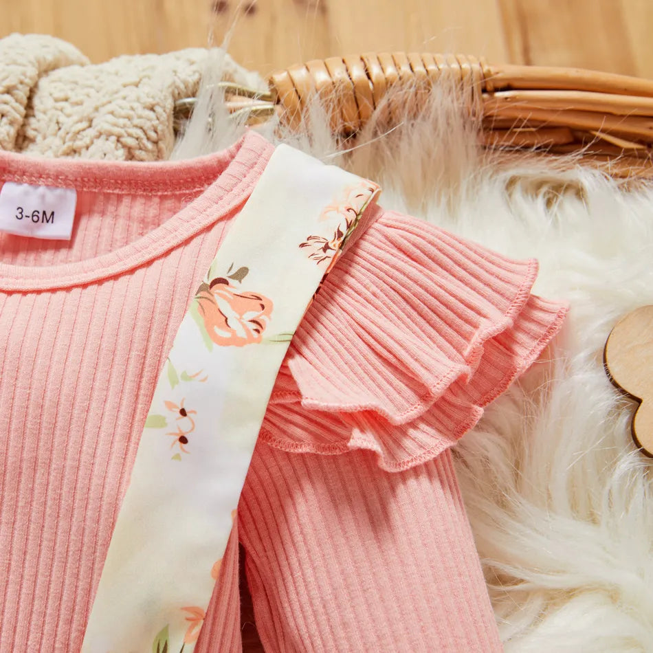 Baby Girl Cotton Romper Floral Design