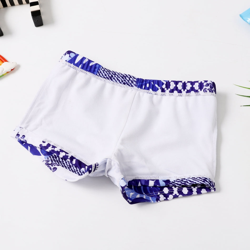 Toddler Boy Stylish Trunk and Hat Swimsuit Set