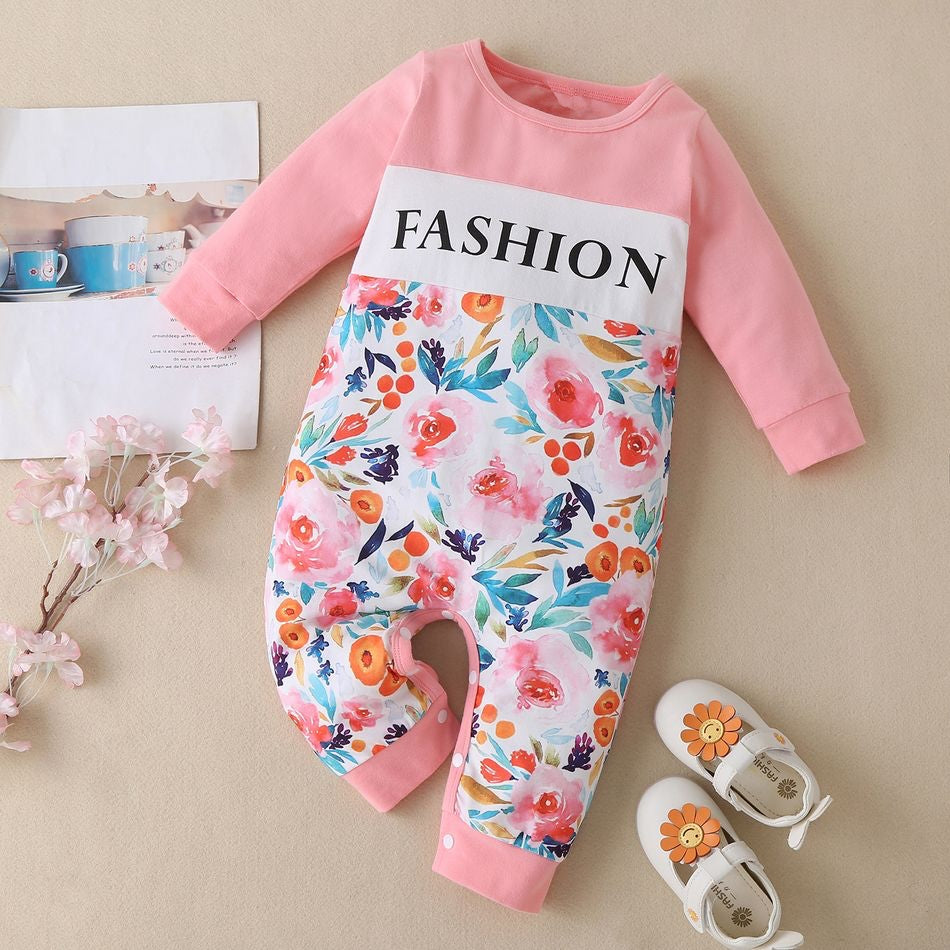 Baby Girl Cotton Sweet Floral Jumpsuits