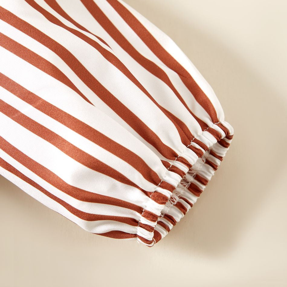 Toddler Girl Striped Square Neck Ruffle Dress