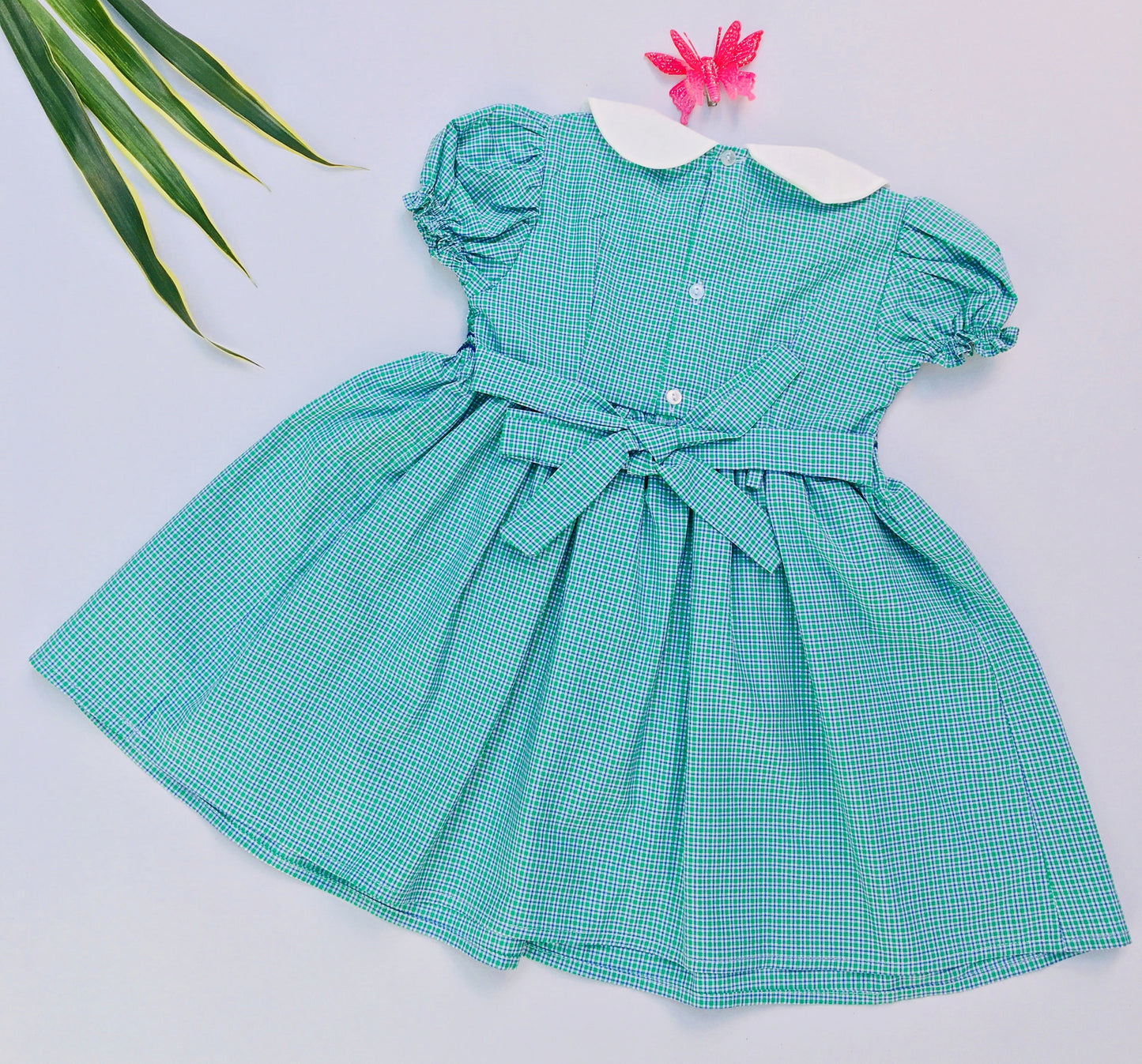 Light Green Smocked Dress for Kids NZ