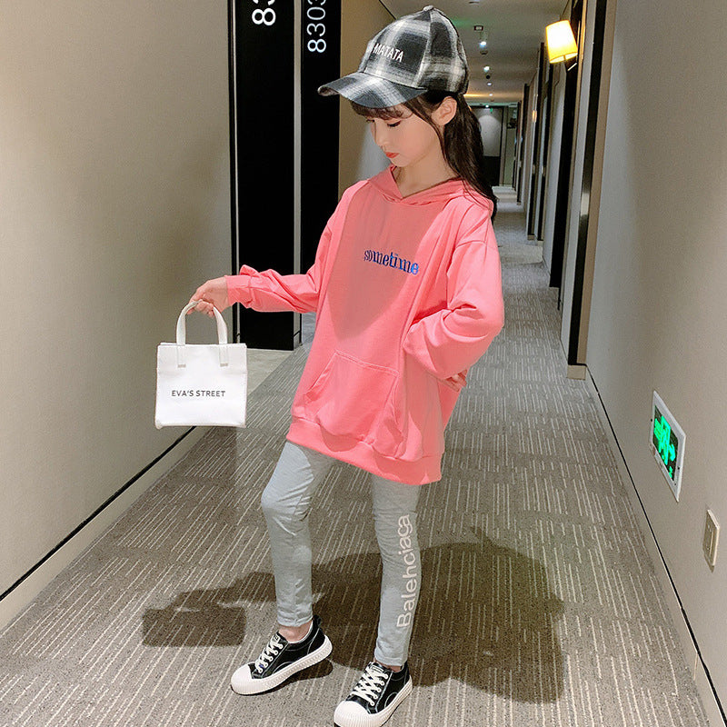 Kids Girl pink Hoodie and Leggings Set