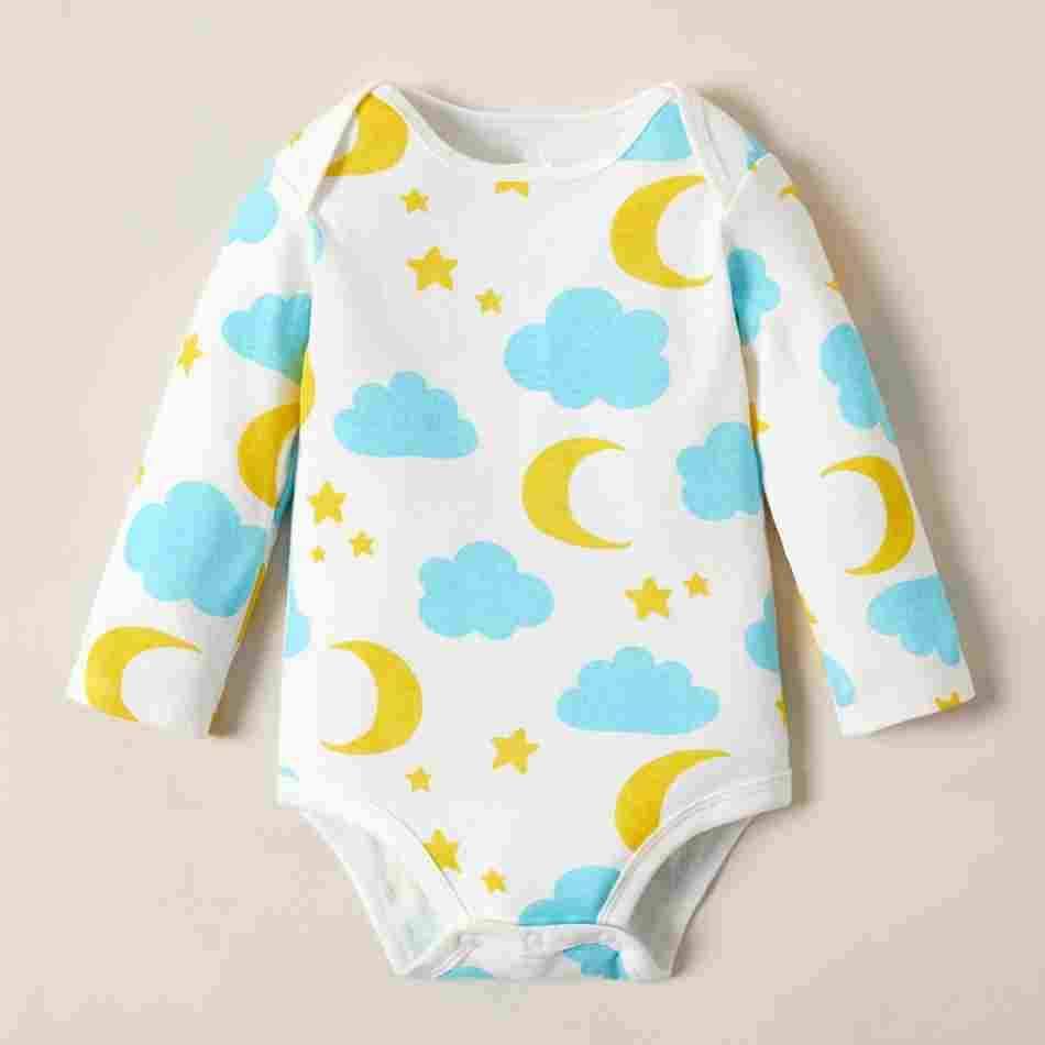 100% Cotton 3-pack Baby Cloud Bodysuits Set - Yara clothing nz