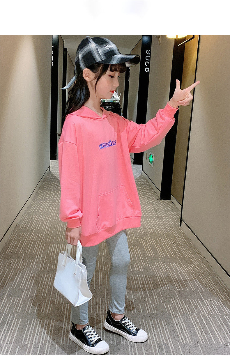Kids Girl pink Hoodie and Leggings Set