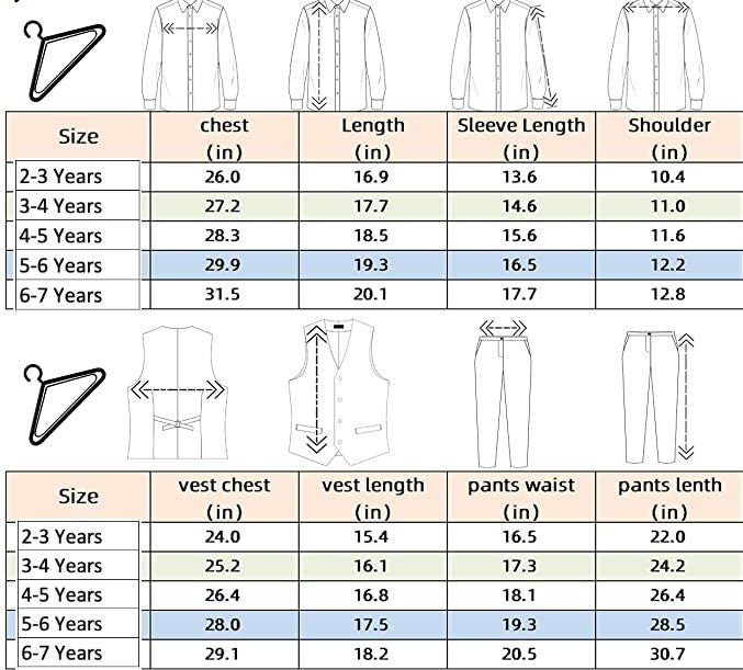 Boys Formal Suit Set, Shirt with Slim Vest and Pants