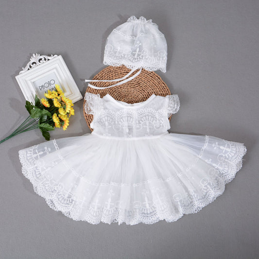 Baby Princess Party Dress and Hat Baptism dress