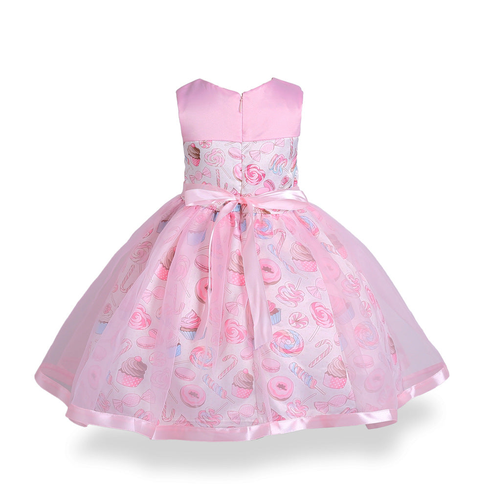 Pretty Toddler and Kid Girl Bowknot Decor Mesh Party Dress