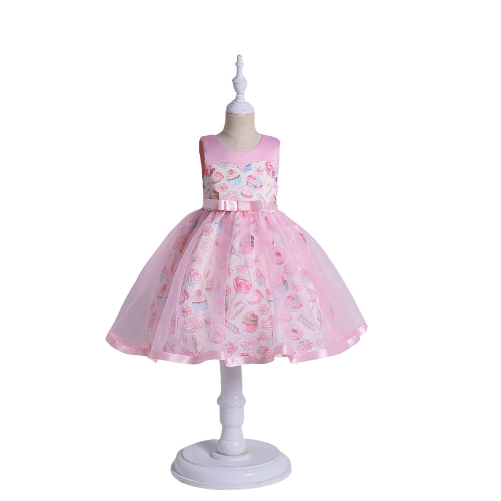 Pretty Toddler and Kid Girl Bowknot Decor Mesh Party Dress