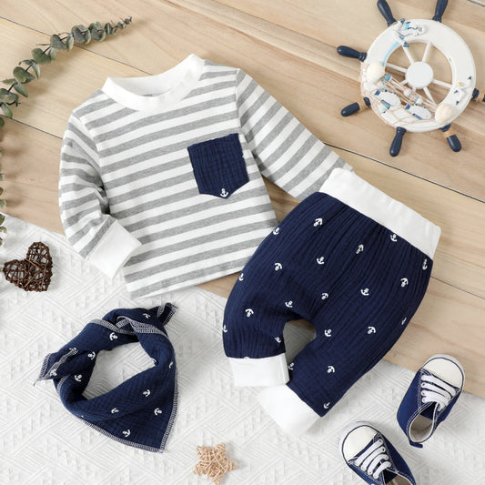 Baby Long-sleeve  Pullover Set 3pcs