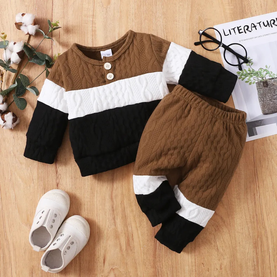 Baby Long-sleeve Sweatshirt and Trousers 2pcs Set