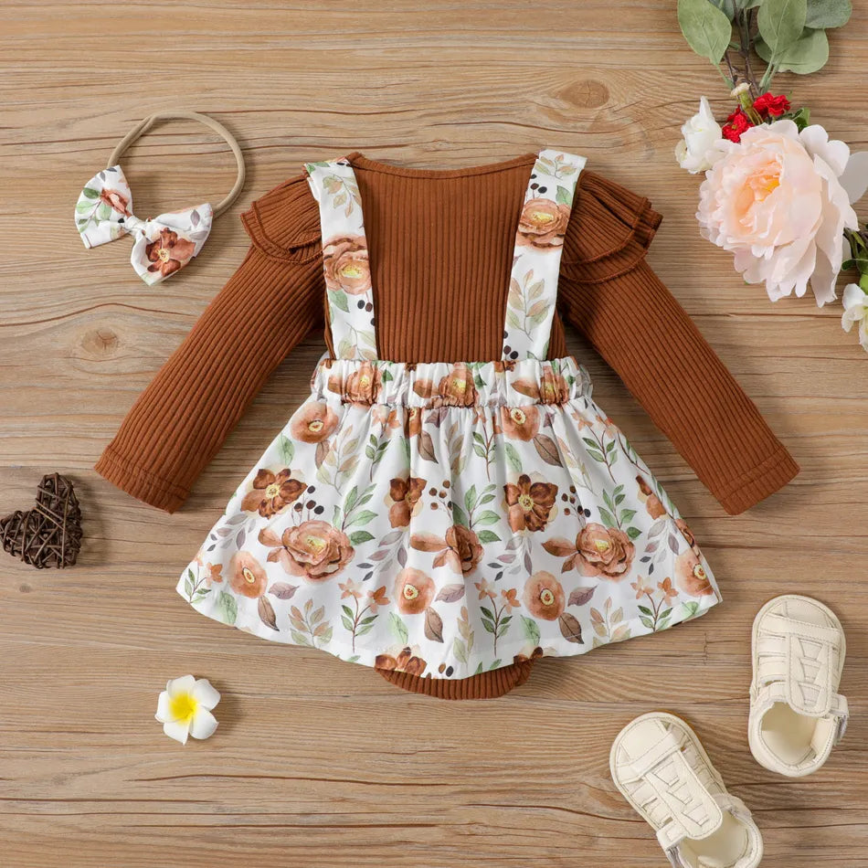 Baby Girl Cotton Romper Floral Design