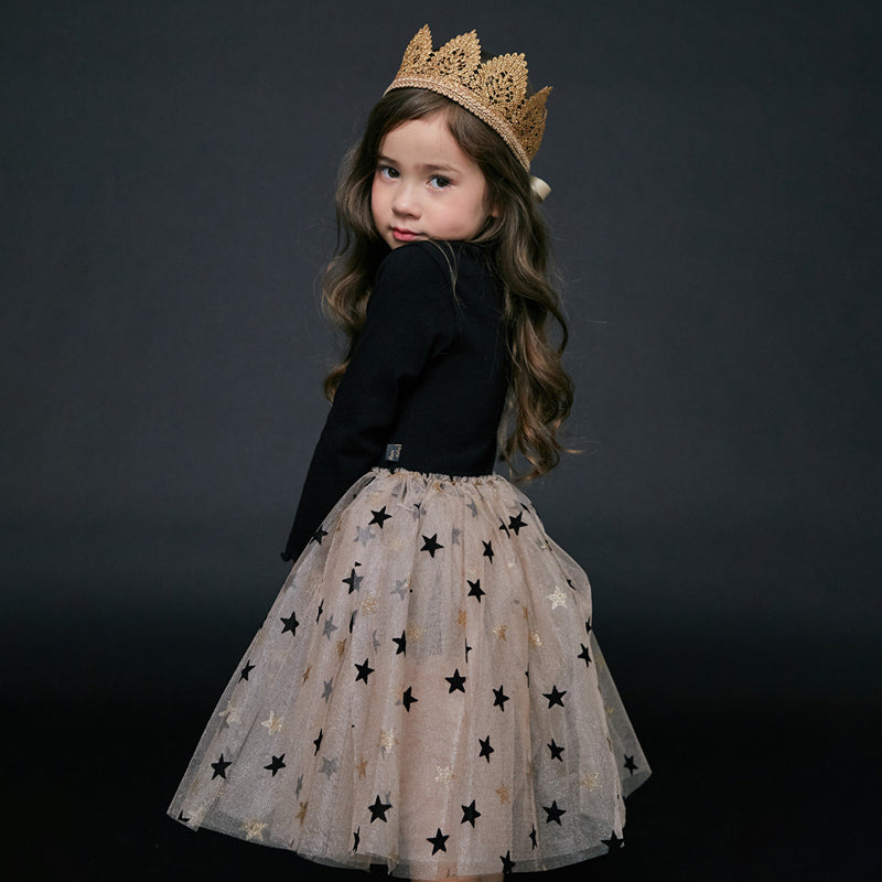 Toddler | Girl Mesh Splice Long-sleeve Dress
