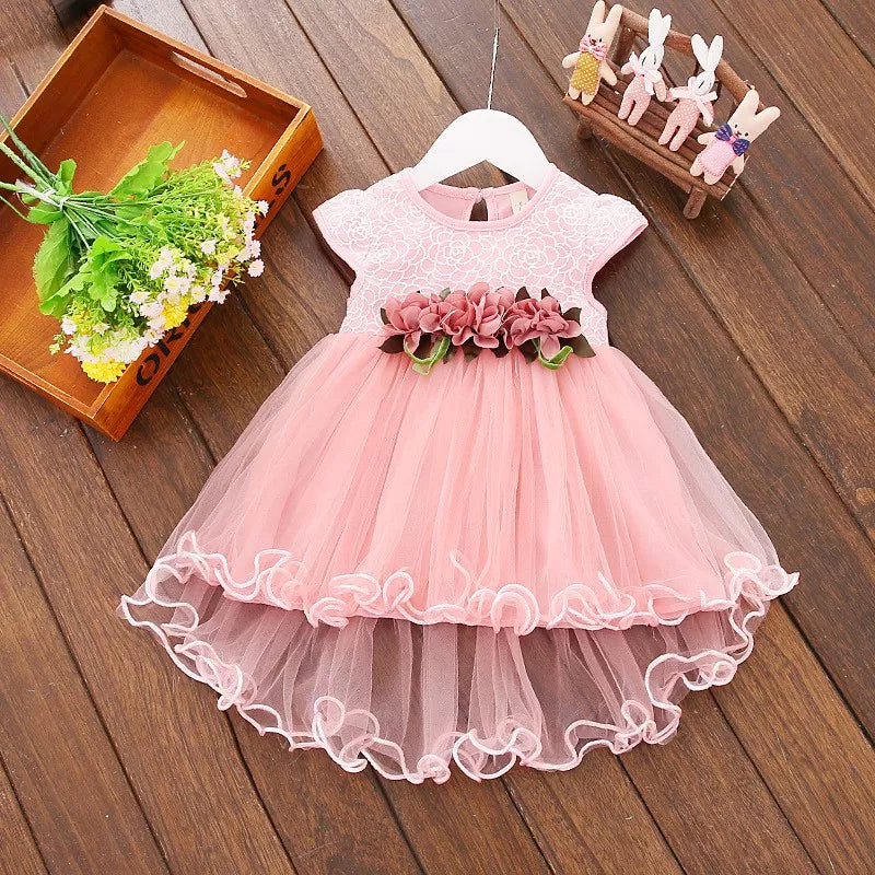 Baby and Toddler Girl Flower Mesh Dress