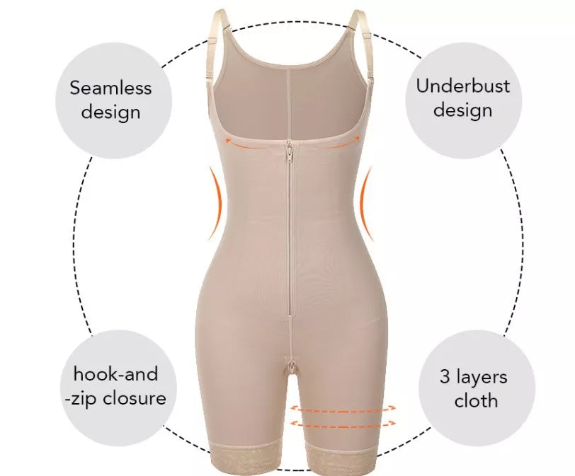 Shapewear for Women Bodysuit Compression Shirt Seamless Open