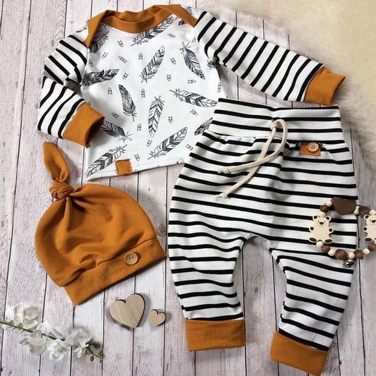Long Sleeve Cotton Baby Outfit 3-piece