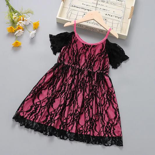 Toddler Girl Lace Mesh Costume Party Strap Dress