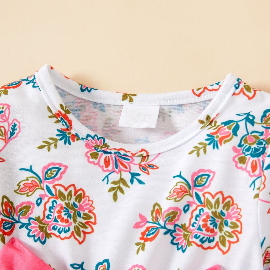 Baby/Toddler Girl  Floral Print Bowknot Dress