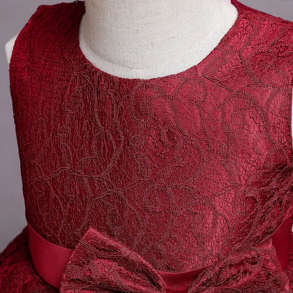 Lace Design Sleeveless Layered Princess Party Dress