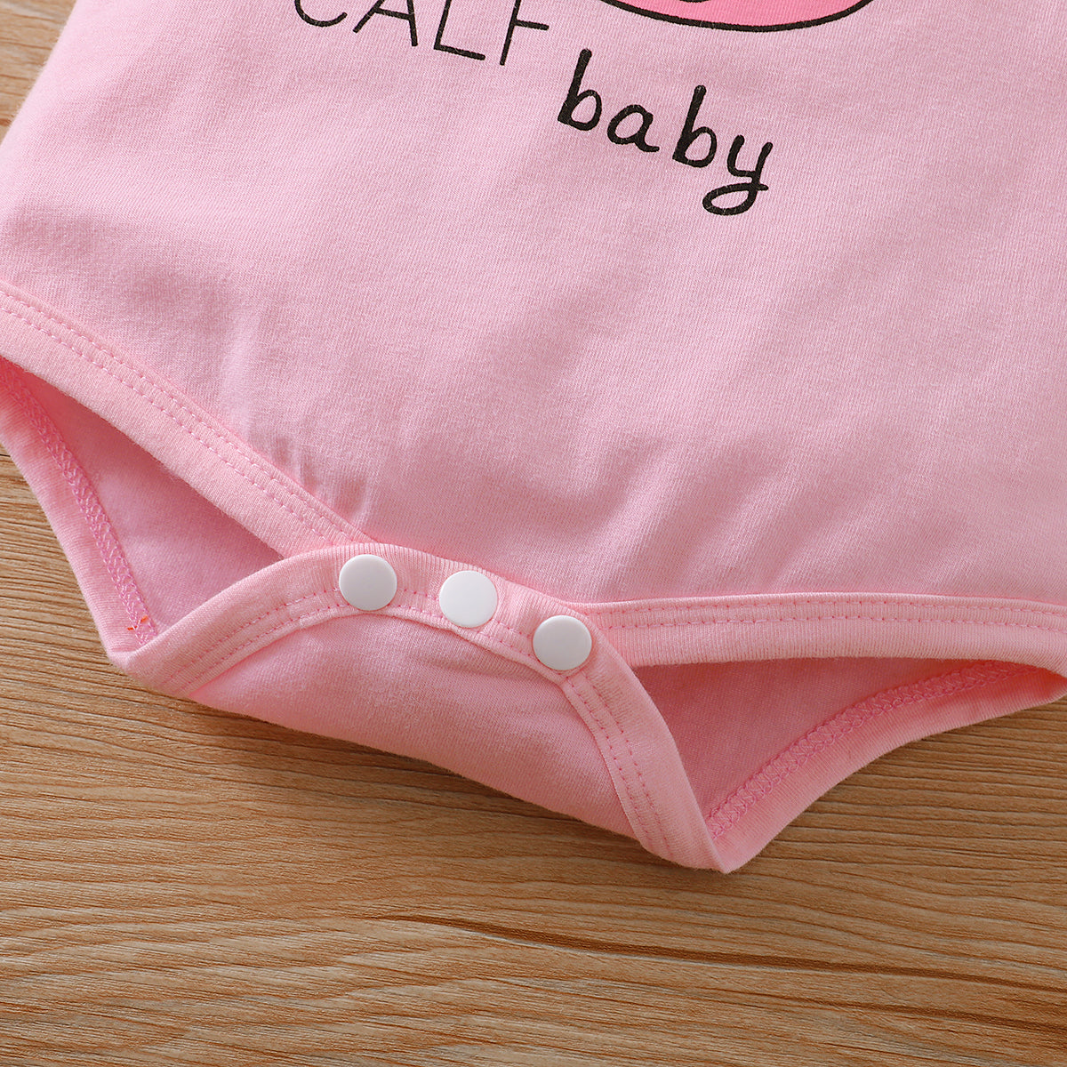 3pcs Baby Calf Print Romper Set and head band