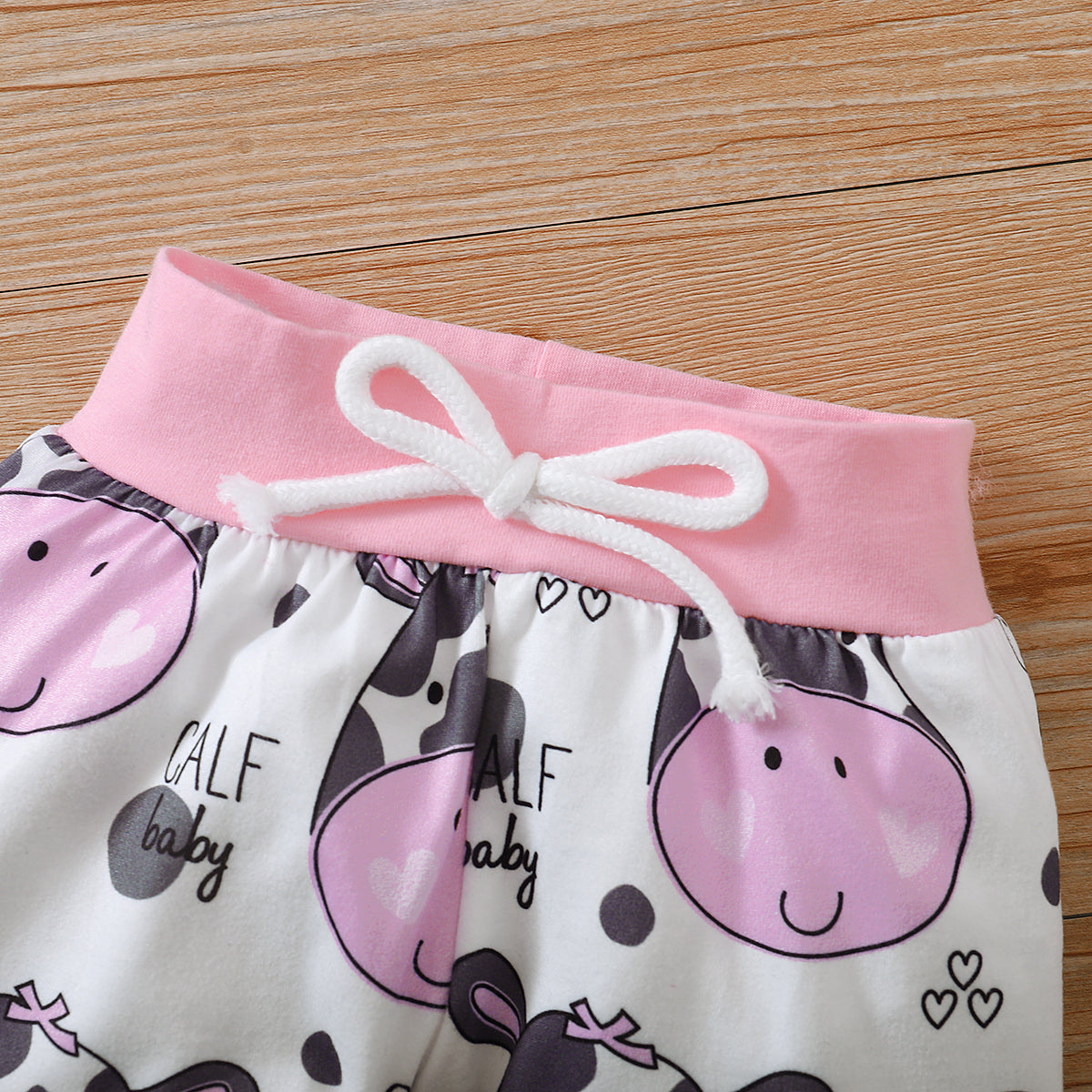 3pcs Baby Calf Print Romper Set and head band