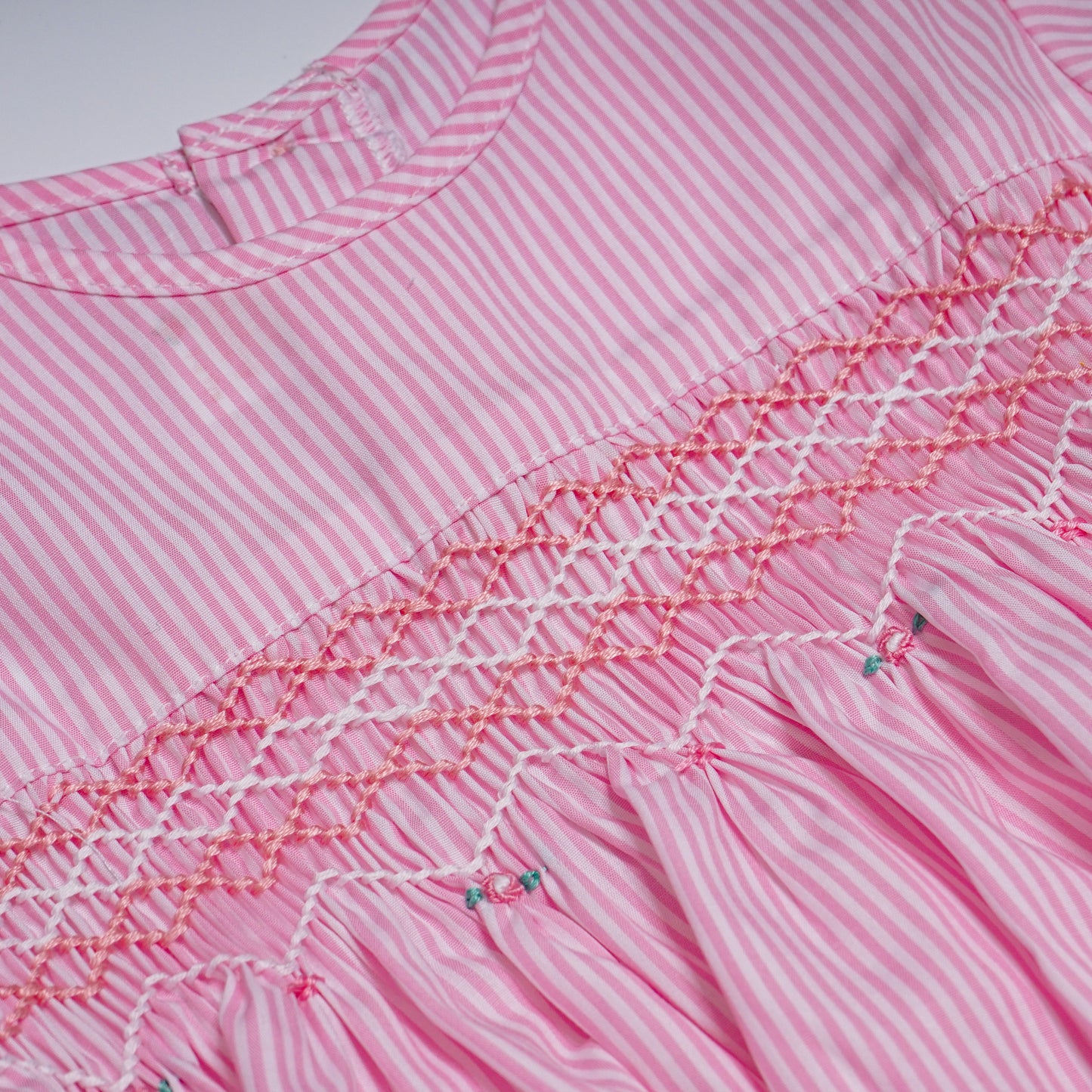 Pink Flutter sleeve Smocked Dresses for Girls
