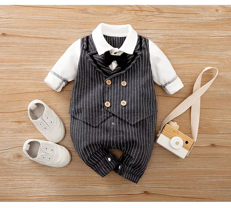 Baby Boy Formal  100% Cotton Romper Suit