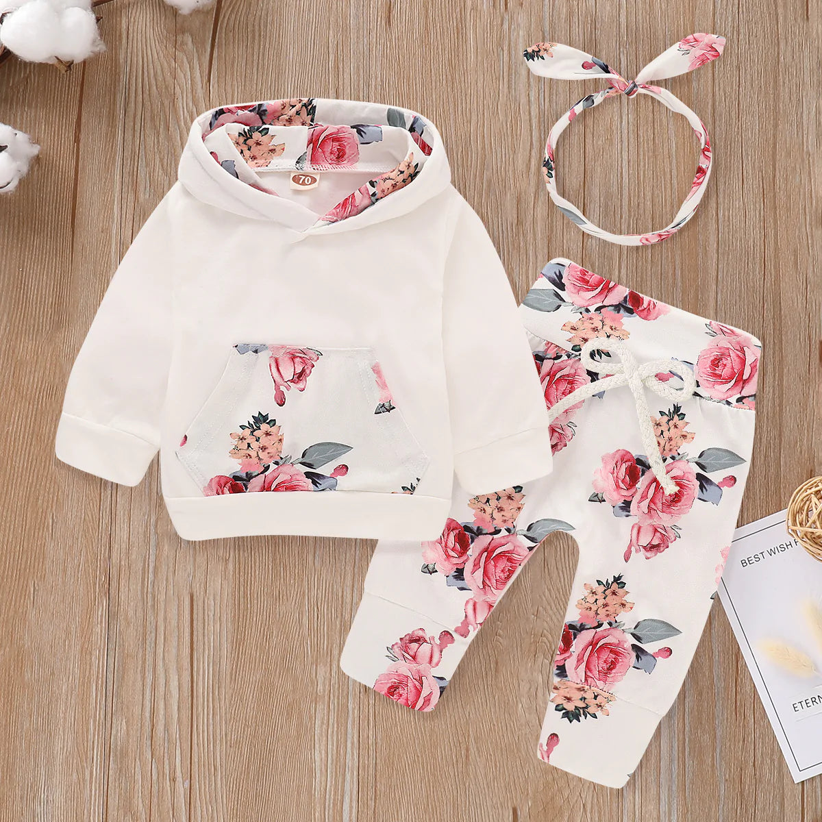 Baby Hoodie and Pants Cotton 3-piece Set