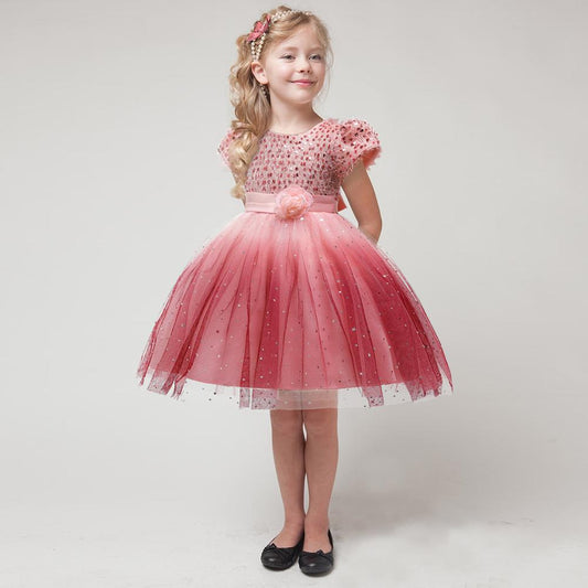 Kids Princess Mesh Party Dress