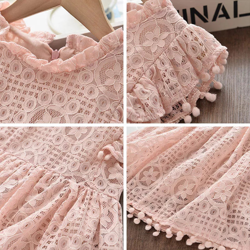 Copy of Toddler/ Girl Embroidery Sleeveless Lace Dress