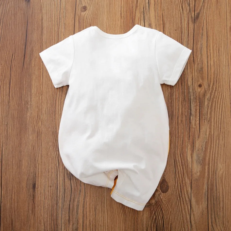 Short-sleeve Baby Romper Cartoon Animal Print 3D Ears